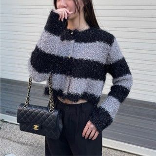 Velpro 現貨｜小香風亮絲撞色針織開衫 春季必收 氣質短版百搭款