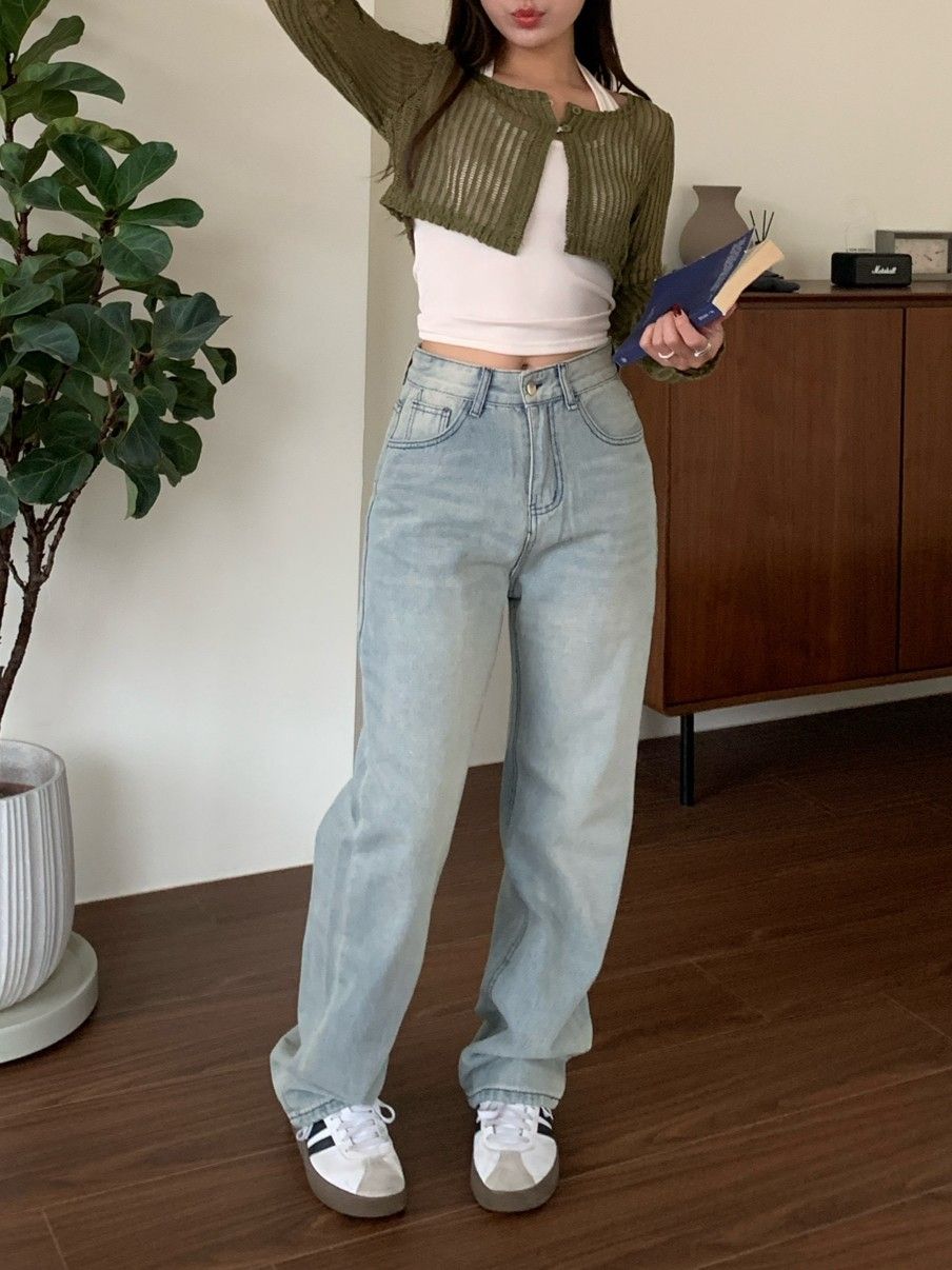 Velpro 現貨｜必備神褲✨高腰顯瘦直筒牛仔褲