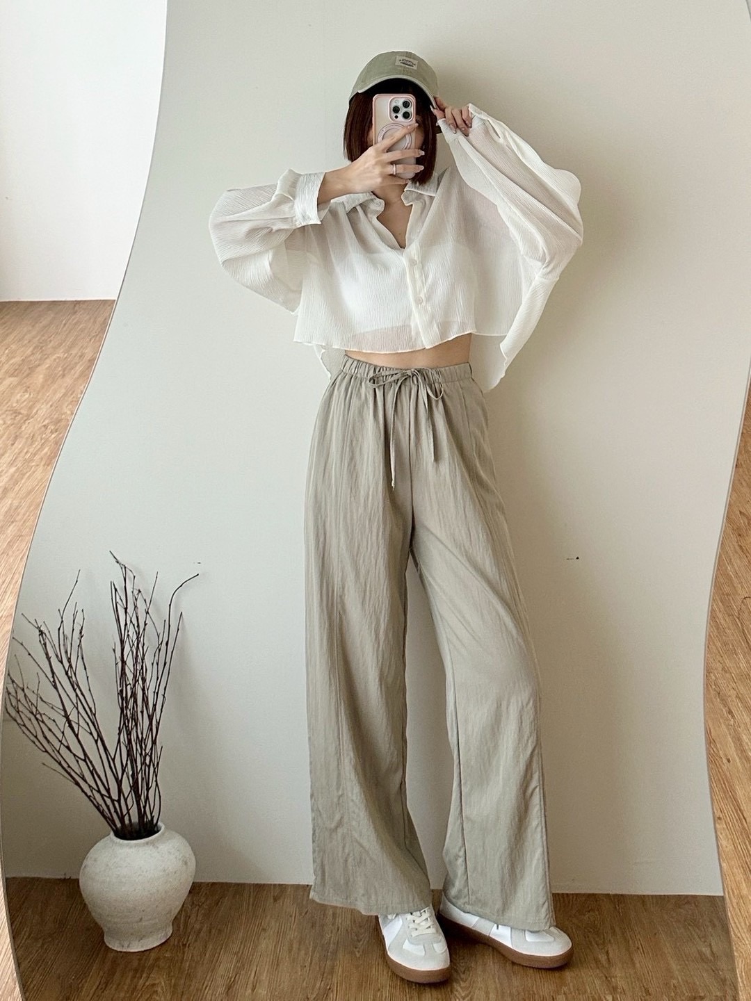 colette.yu♡ 預購｜韓系透氣涼感九分直筒寬褲