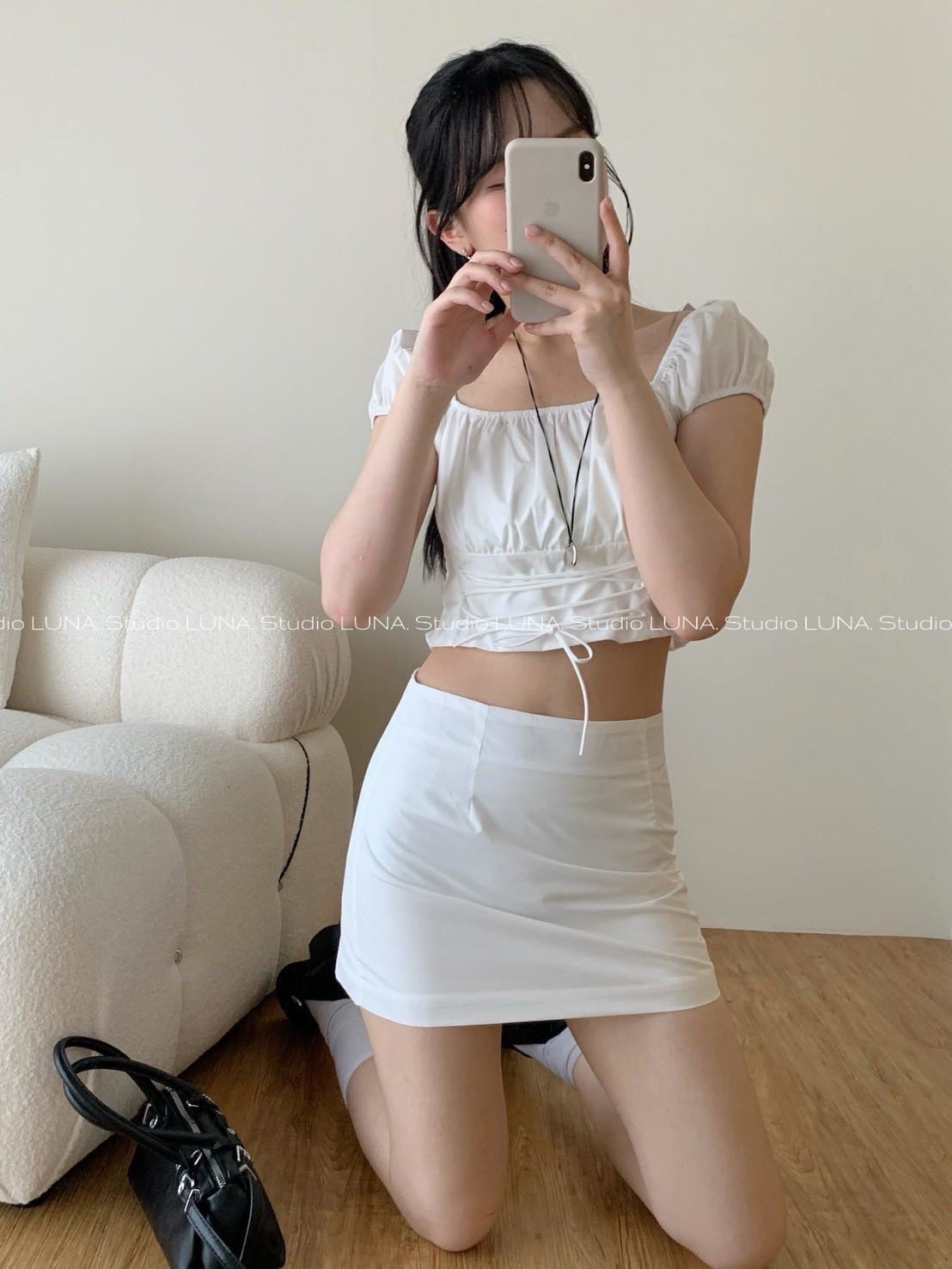 colette.yu♡ 預購｜韓系芭蕾少女交叉一字領套裝