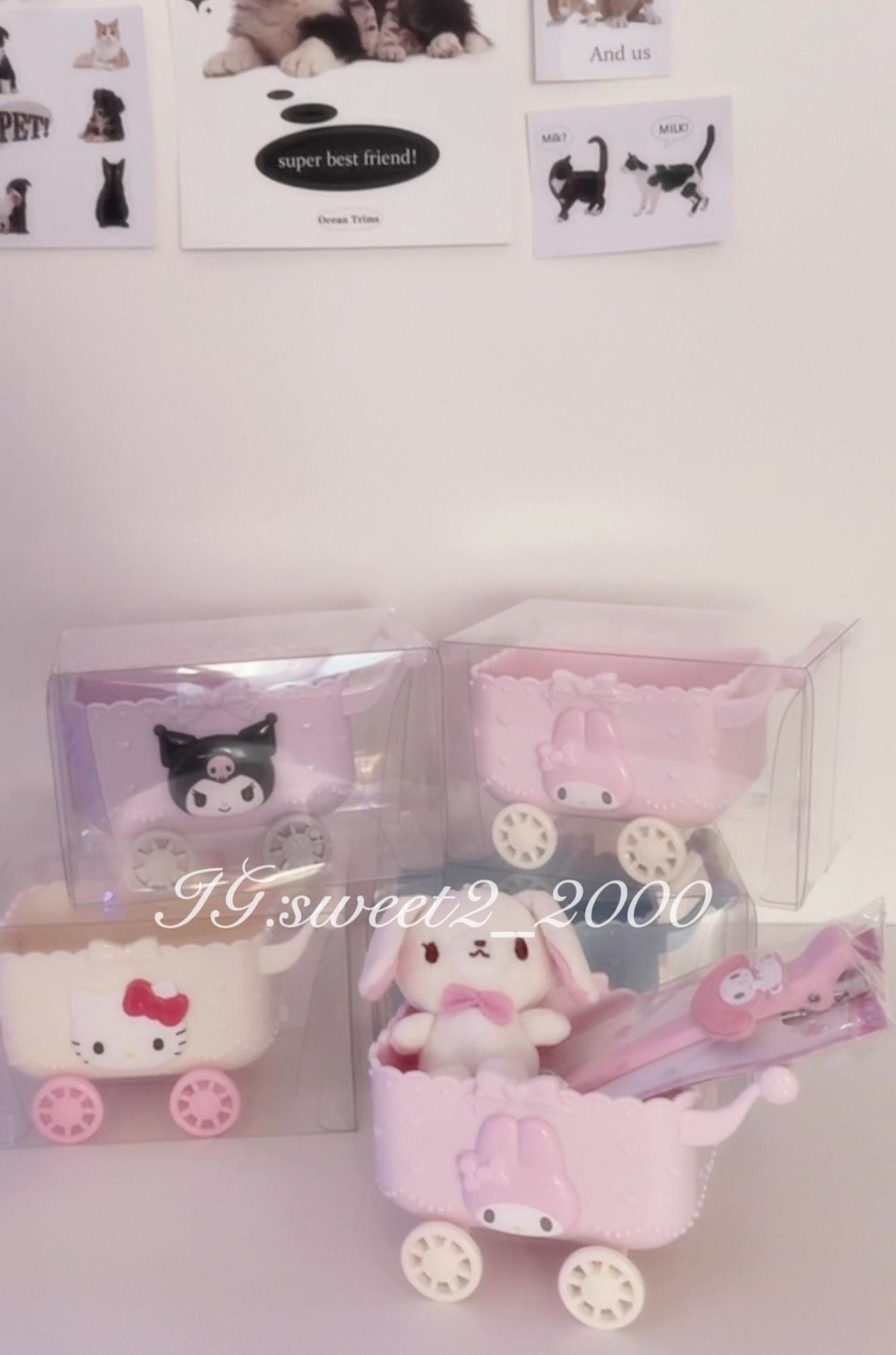 [現貨]日本三麗鷗新品造型小推車收納 （輪子可以滑）