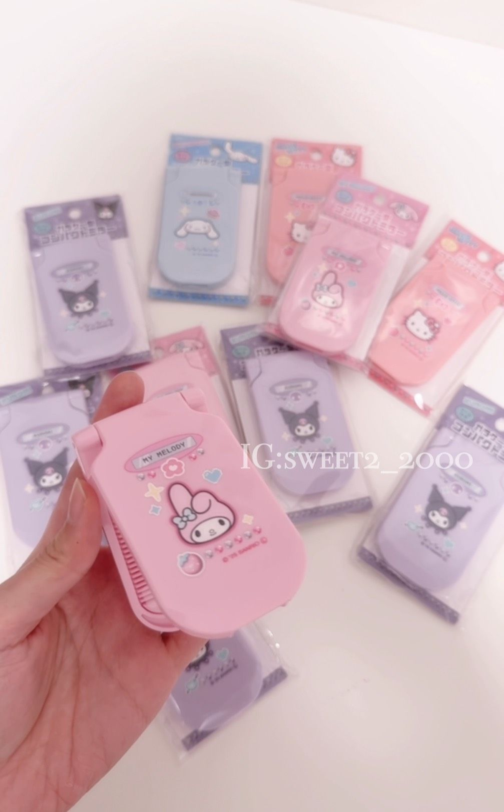 [現貨]日本三麗鷗平成辣美手機造型梳子鏡子組