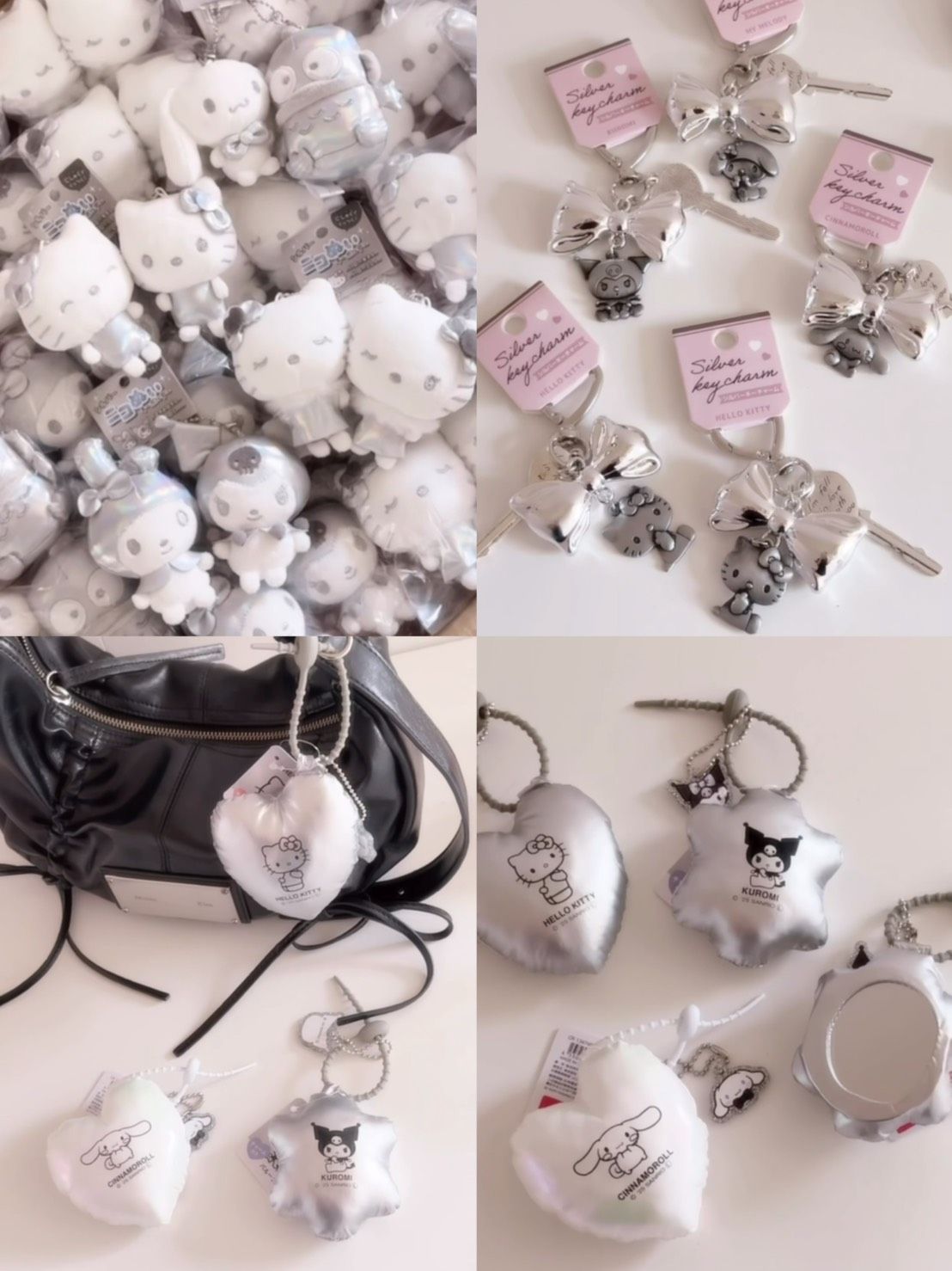 [現貨]日本三麗鷗新品銀色系貼貼系列 吊飾 周邊