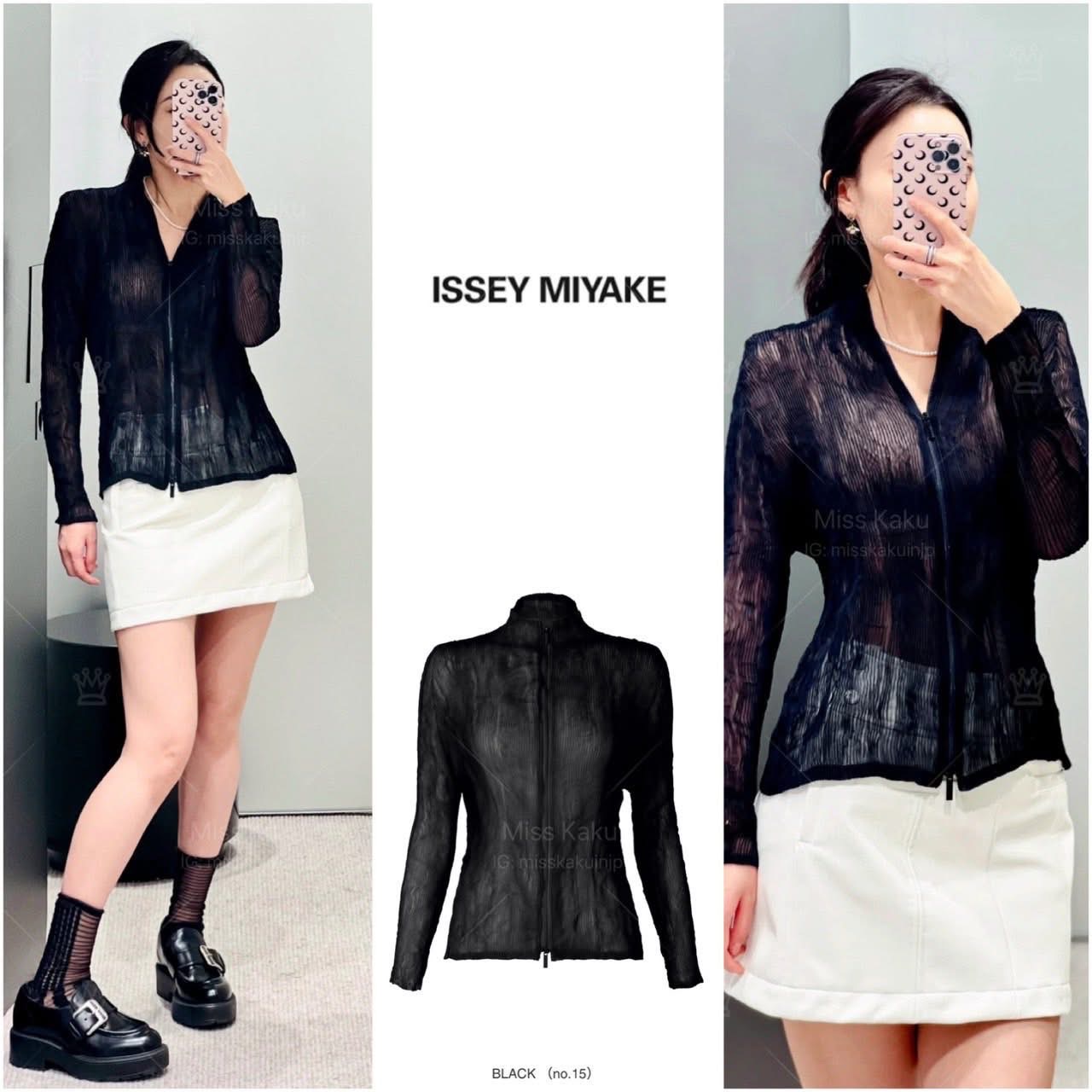 全新三宅一生主線柳條長袖拉鏈外套 FJ428