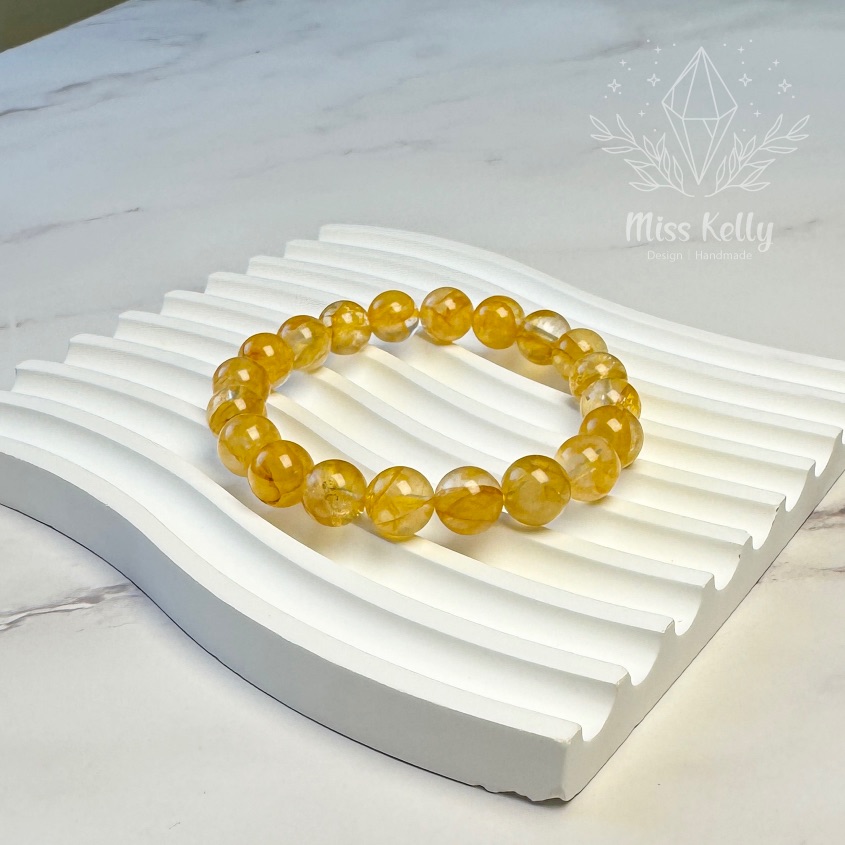 [Miss Kelly 凱莉小姐] 新品～黃膠花/天然水晶