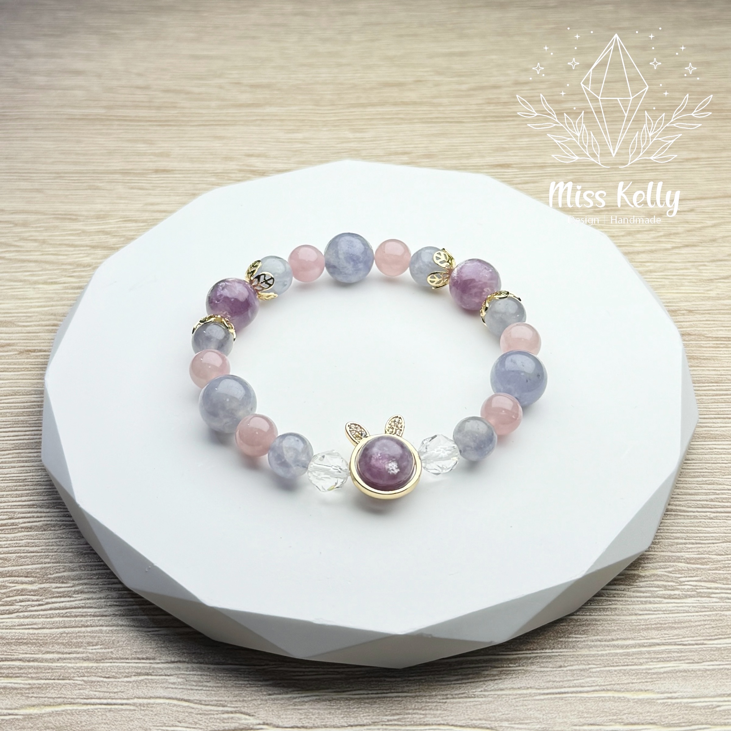 [Miss Kelly 凱莉小姐] 客製～紫祖母晶/菫青石/紫馬粉/白水晶鑽切/天然水晶