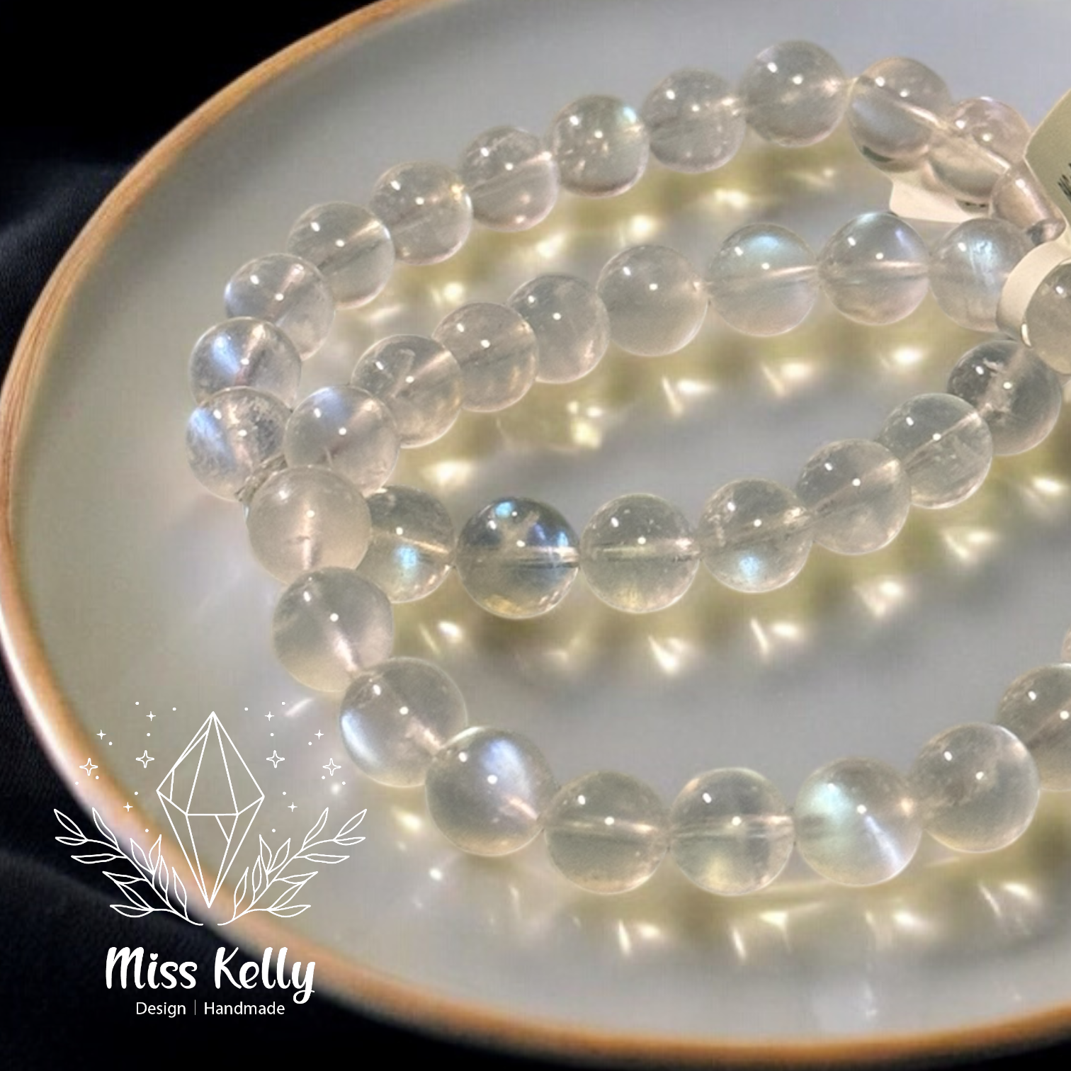 [Miss Kelly 凱莉小姐] 藍月光石/天然水晶/水晶手串/水晶手鏈