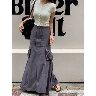 𝓐𝓣𝓲𝓷𝓰.𝓢𝓽𝓾𝓭𝓲𝓸 🇰🇷正韓代購 ➰ Revecite 後鬆緊抽繩/尼龍材質/後開衩魚尾