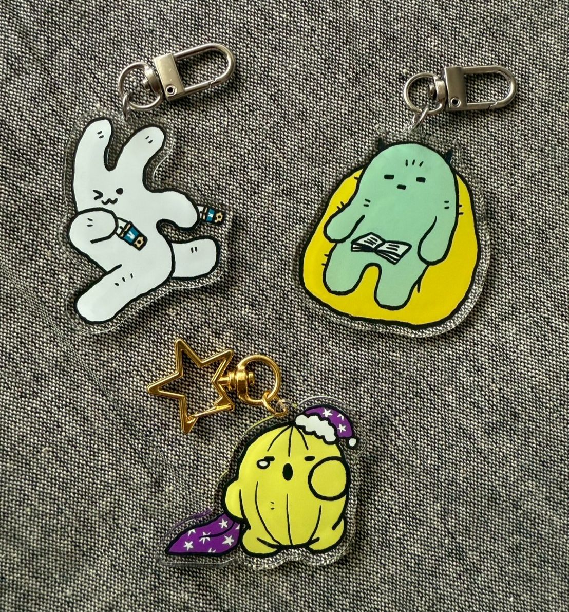 塗鴉仙人掌＿壓克力造型鑰匙圈