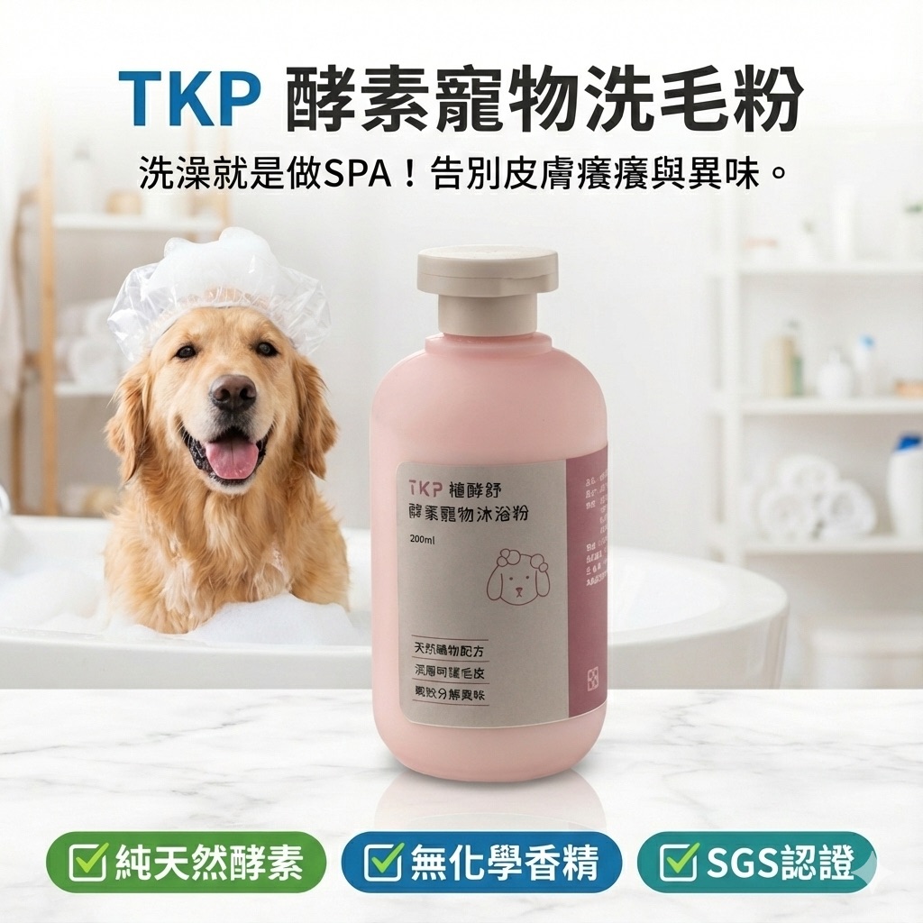 TKP植萃酵素寵物萬用洗毛粉200g 犬、貓適用 現貨 台灣製造 沐浴 食盆、碗、衣物無化學香精 皮膚友善 體味改善