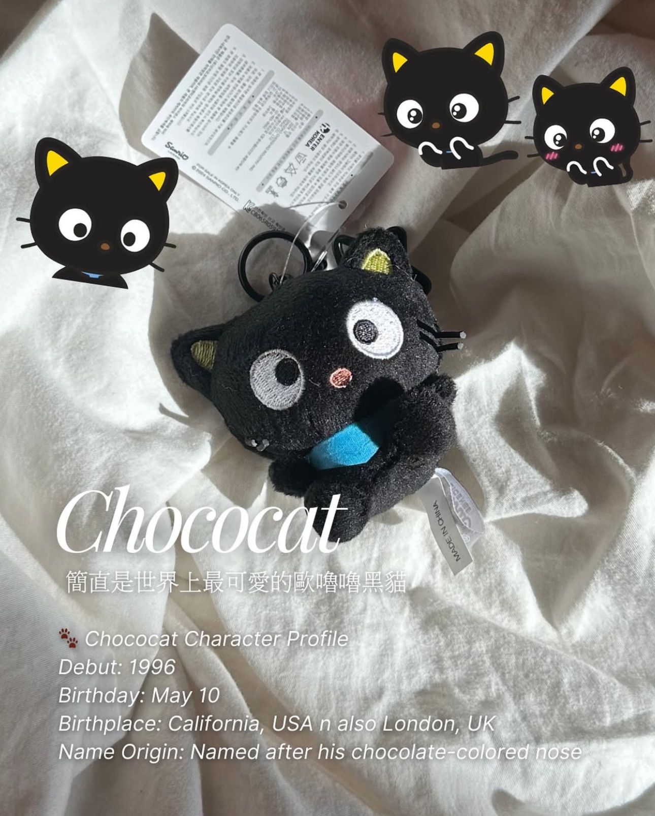 獨家⭐️🐈‍⬛ 星星扣巧克貓 8cm吊飾