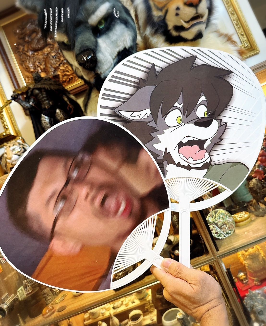 “灰狼史考特🐺”尖叫迷因扇