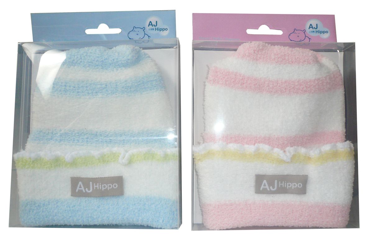 AJ HIPPO小河馬 初生型針織嬰兒帽（藍/粉） 新生兒帽子