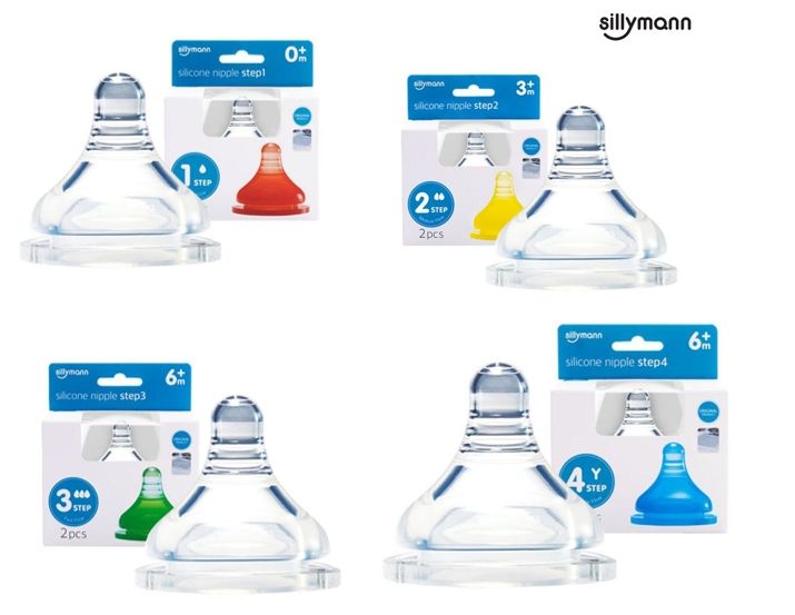 韓國【Sillymann】100%鉑金矽膠奶嘴2入裝（四階段可選）