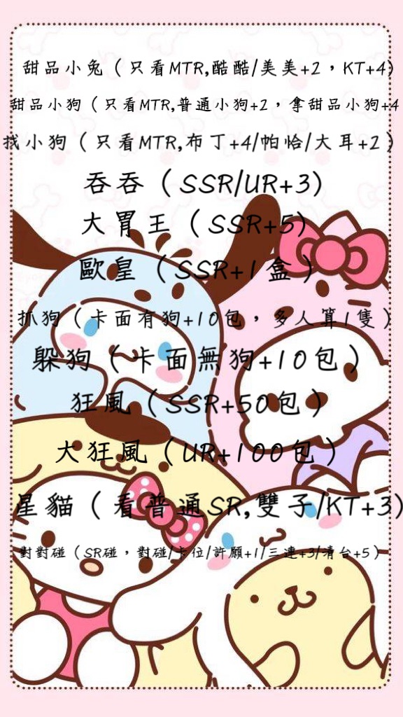 卡游三麗鷗兩元包