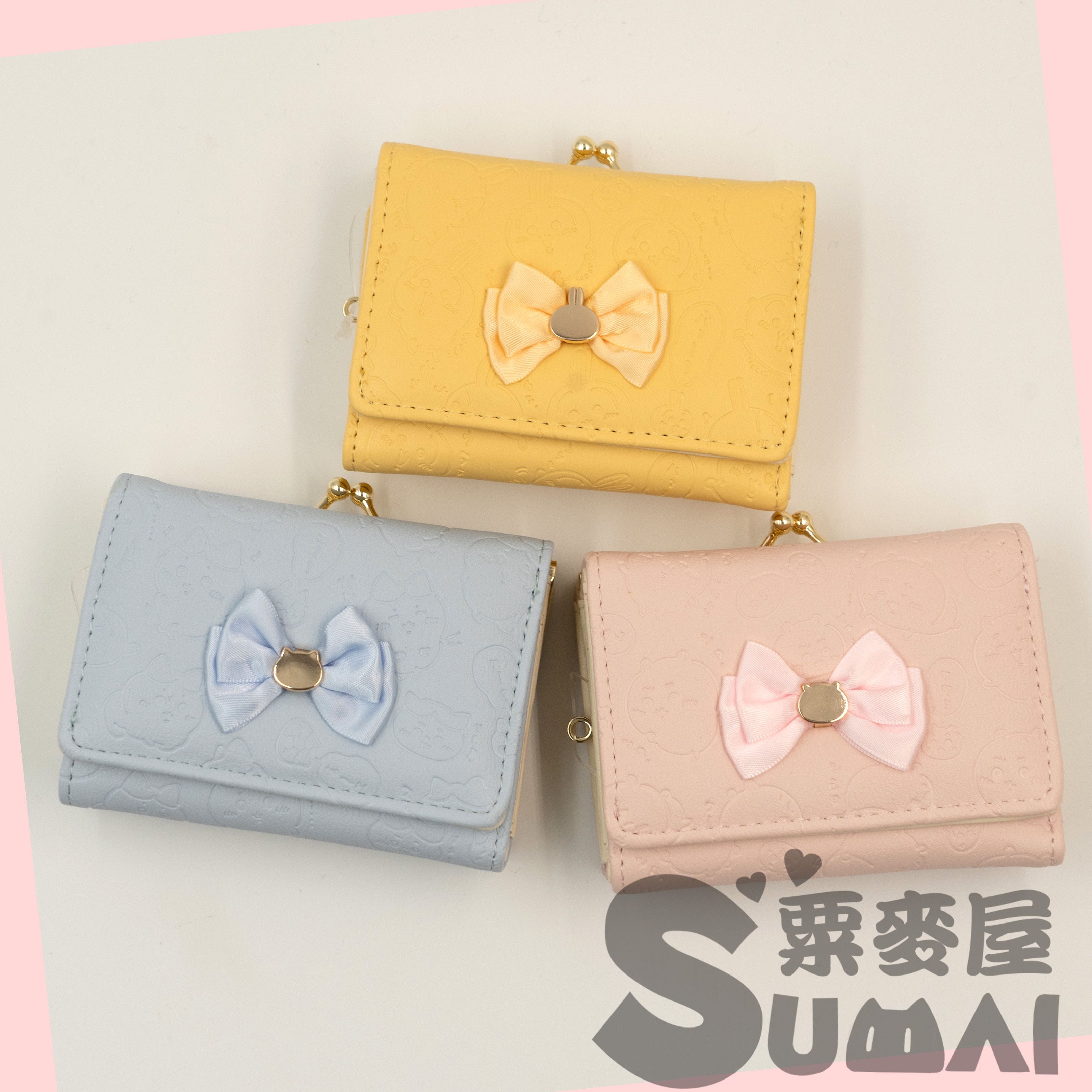 【SuMai粟麥屋】現貨 日版 吉伊卡哇 蝴蝶結 短夾 烏薩奇 小可愛 小八貓 錢包 短款 兔子