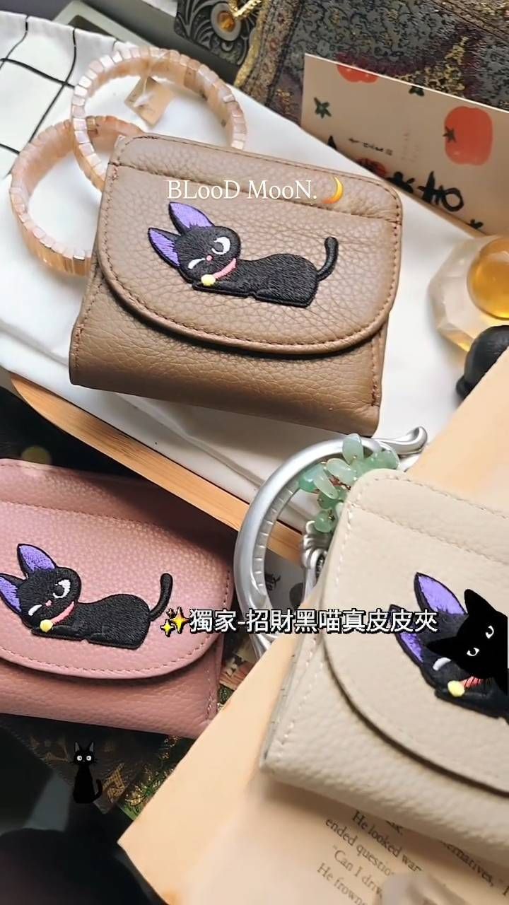 ✨️獨家推出-招財黑喵皮夾🐈‍⬛附贈招財貼