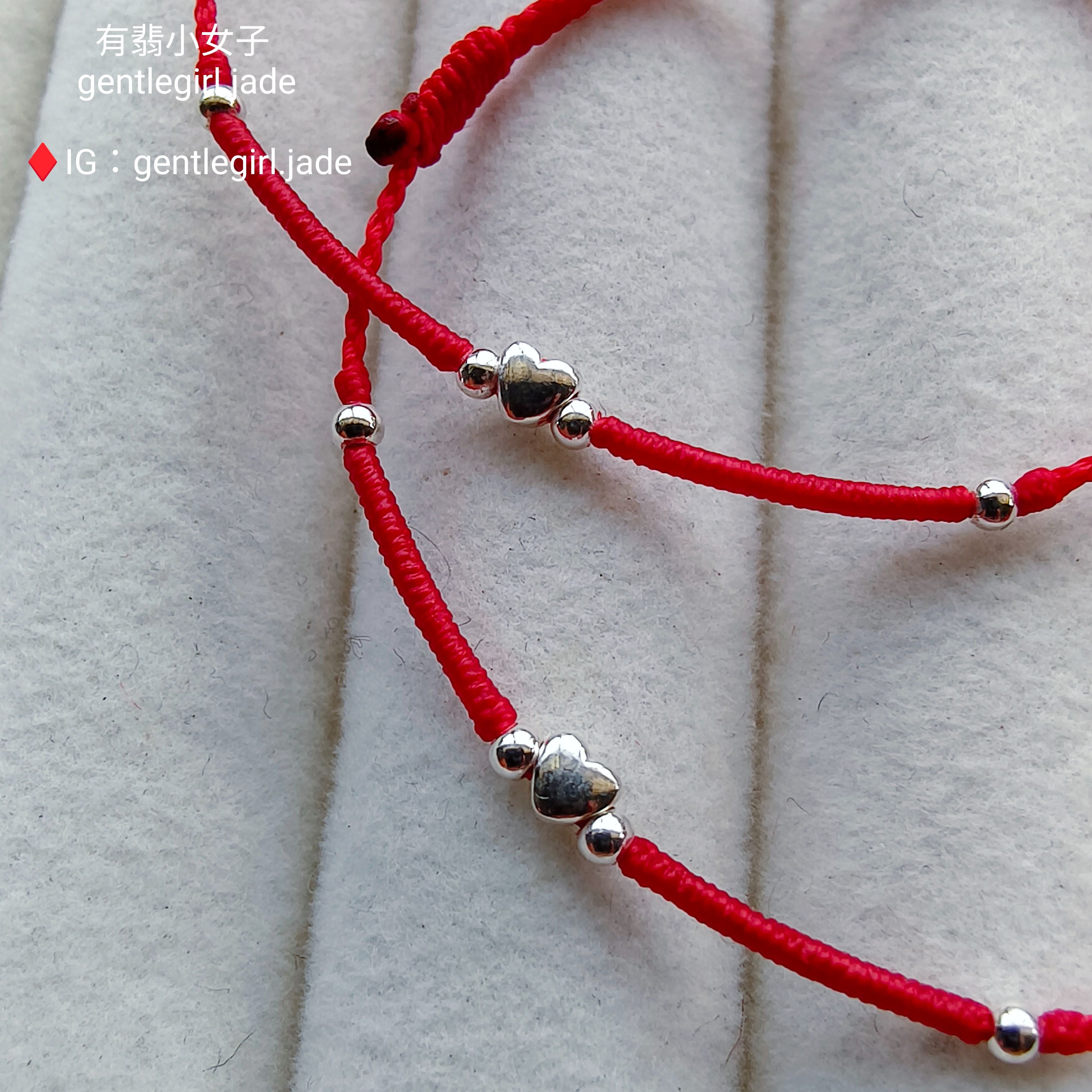 925銀 極細 金剛結 蠟線紅繩