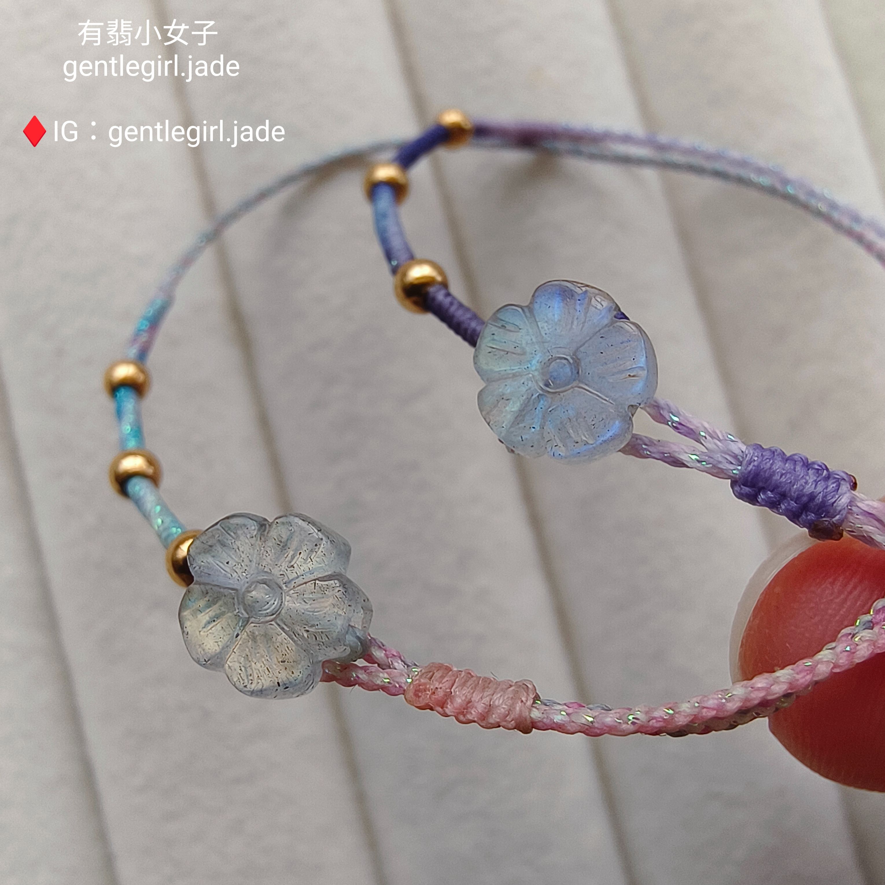 灰月光 治癒系 極細蠟線手繩