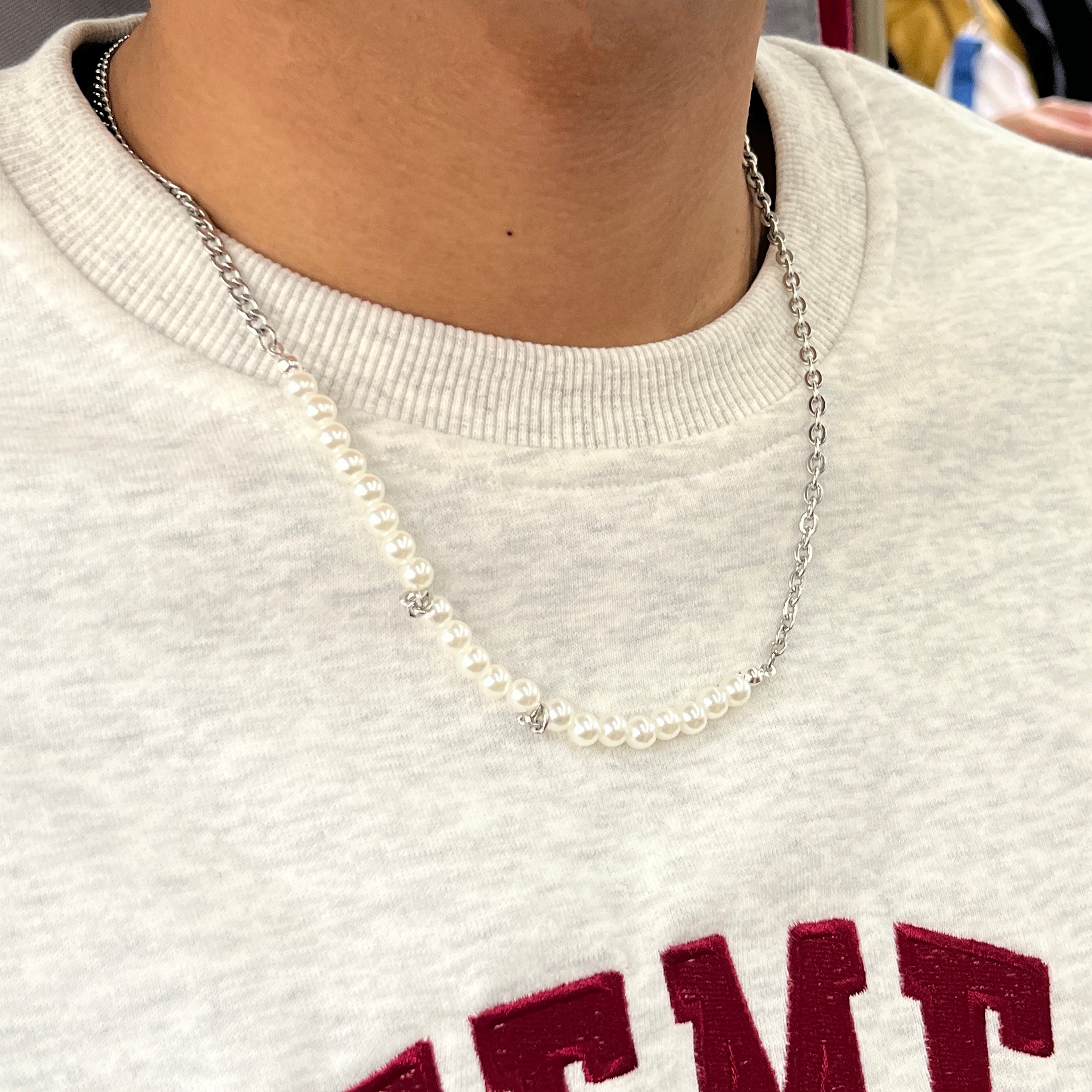 不規則鍊條珍珠項鍊✨