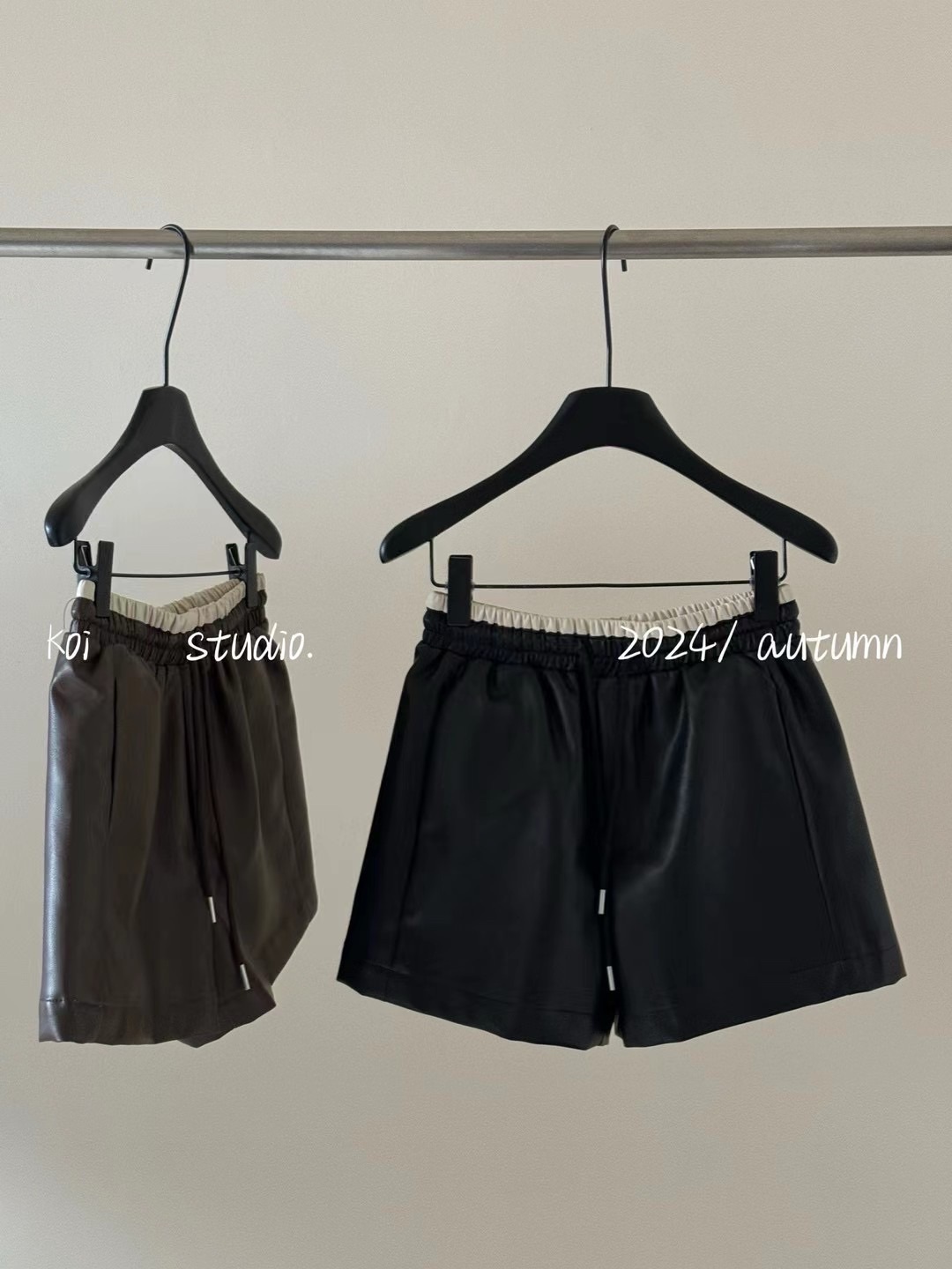 撞色皮短褲🇰🇷