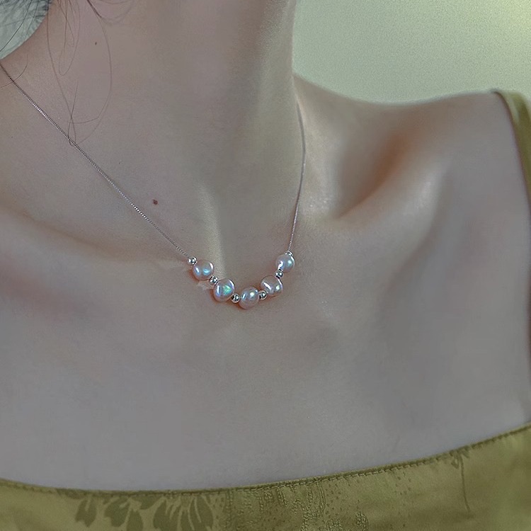 天然巴洛克珍珠925純銀項鍊