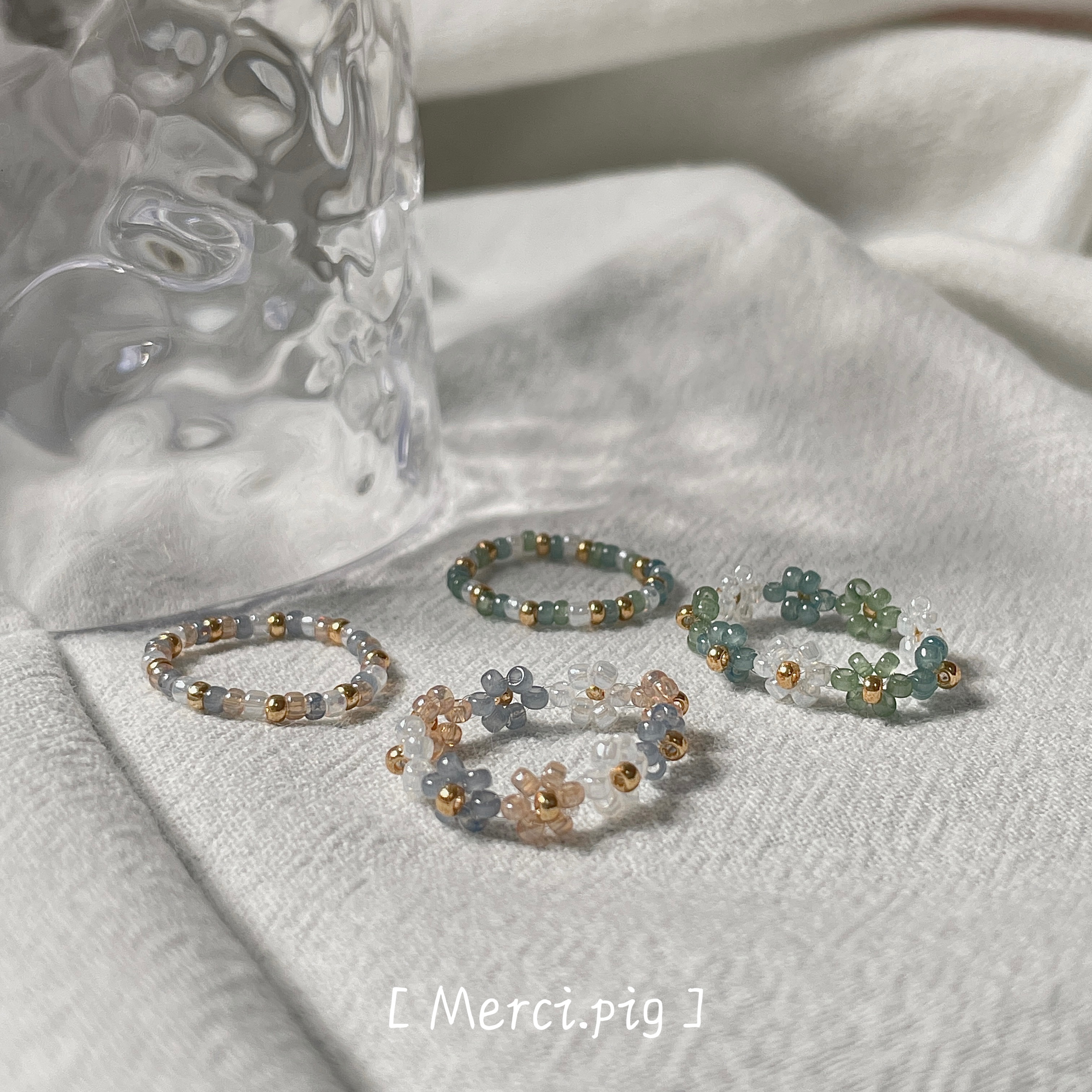 ϵ莫奈花園系列϶ 手作串珠戒指💍