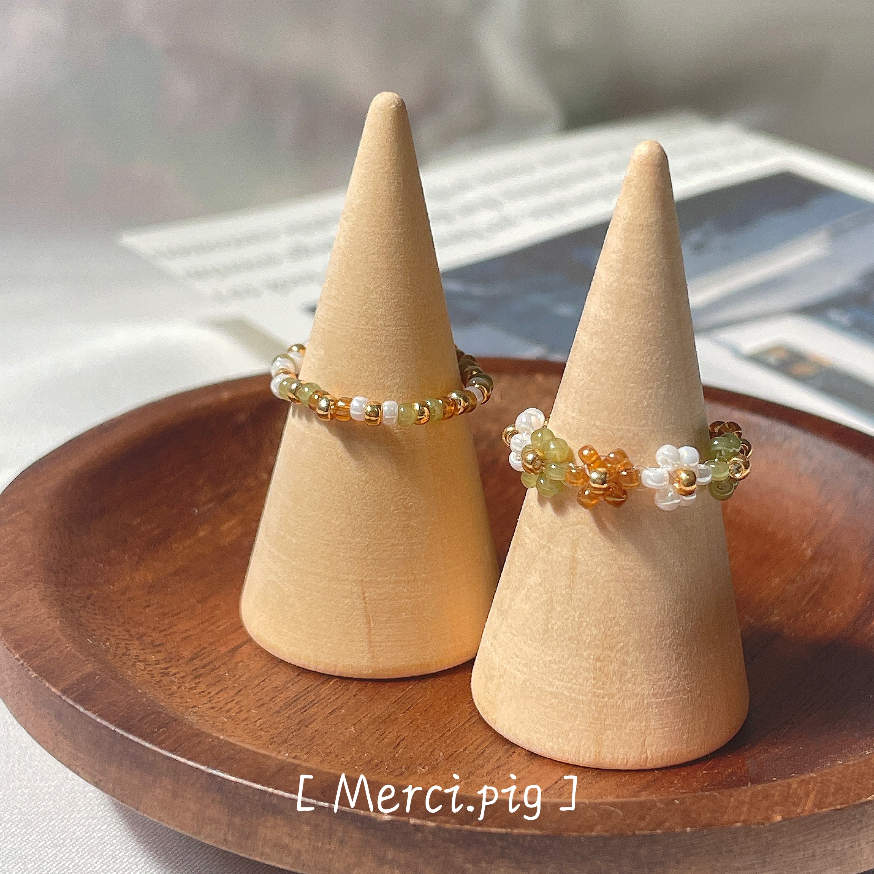 ϵ敦煌的天空϶ 手作串珠戒指💍
