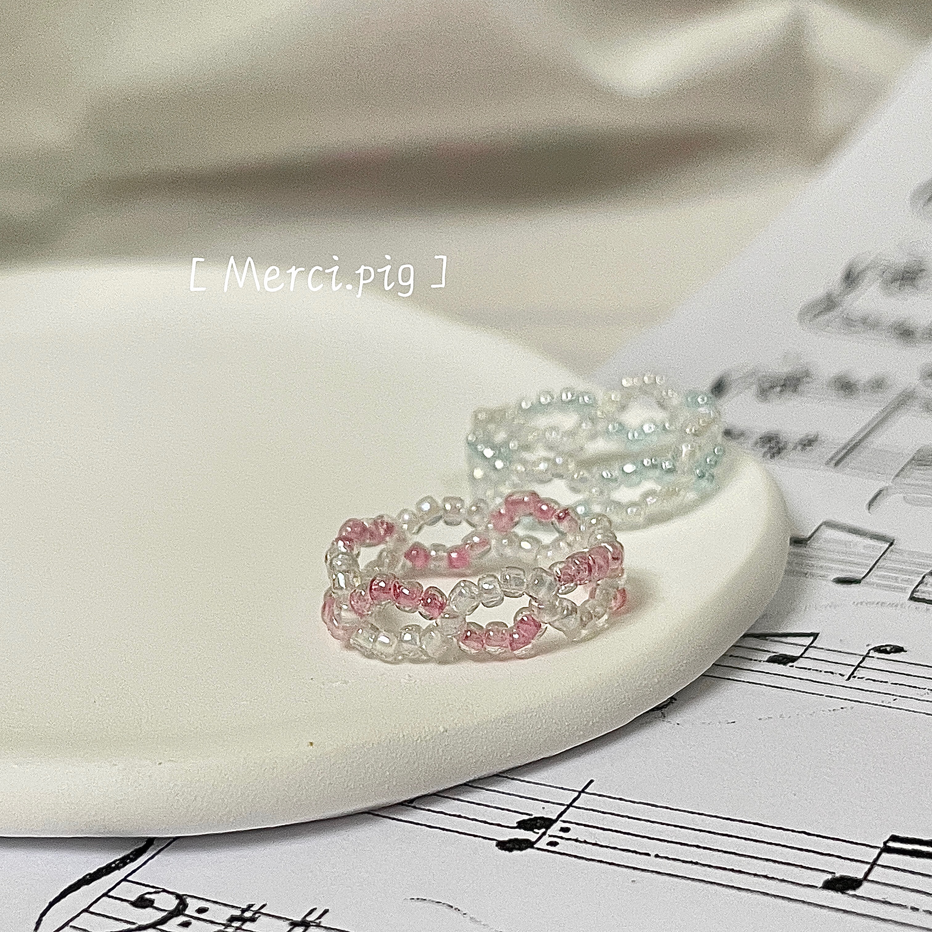 ϵ夏沐物語系列϶ 手作串珠戒指💍
