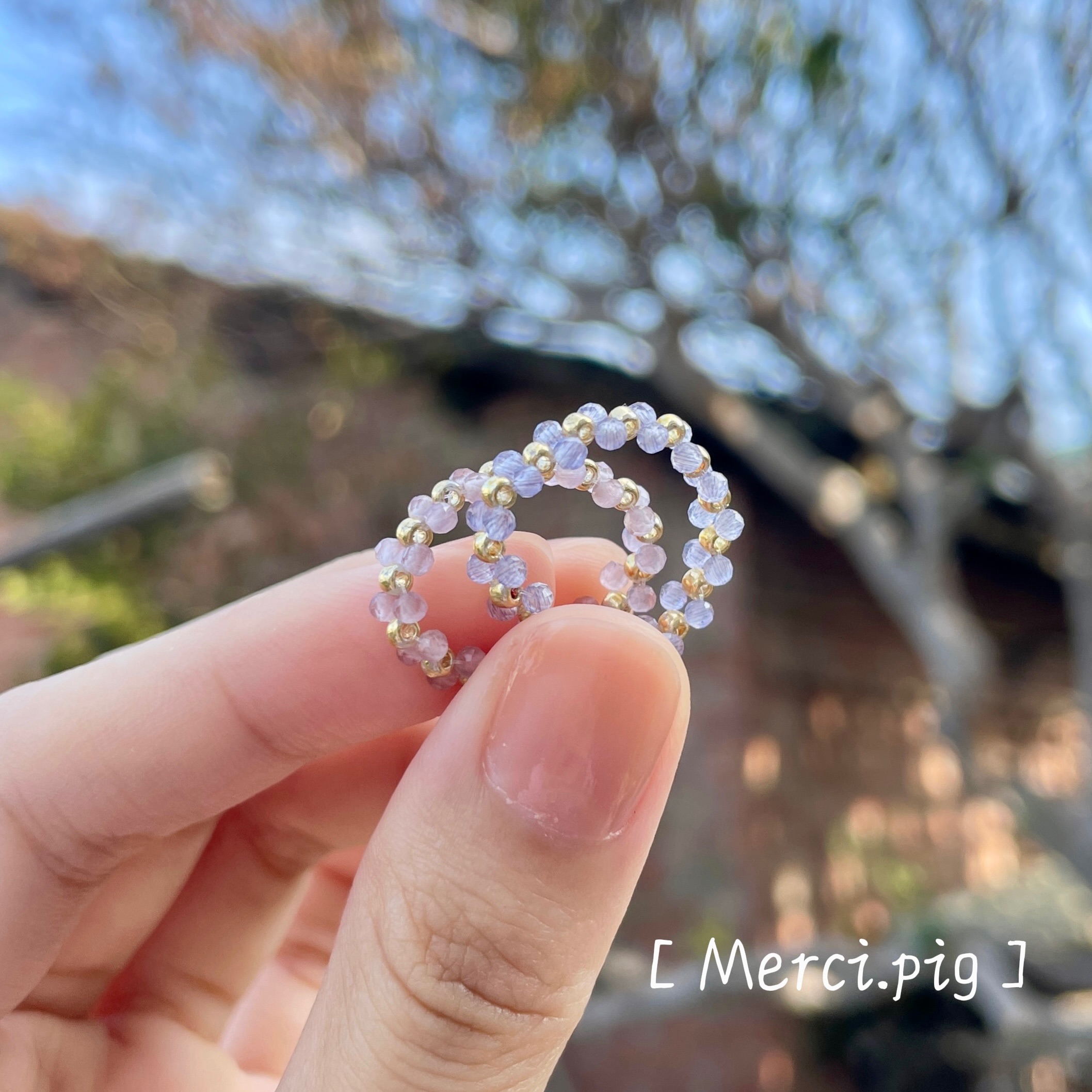 ϵ蝶舞翩翩϶ 水晶串珠戒指💍