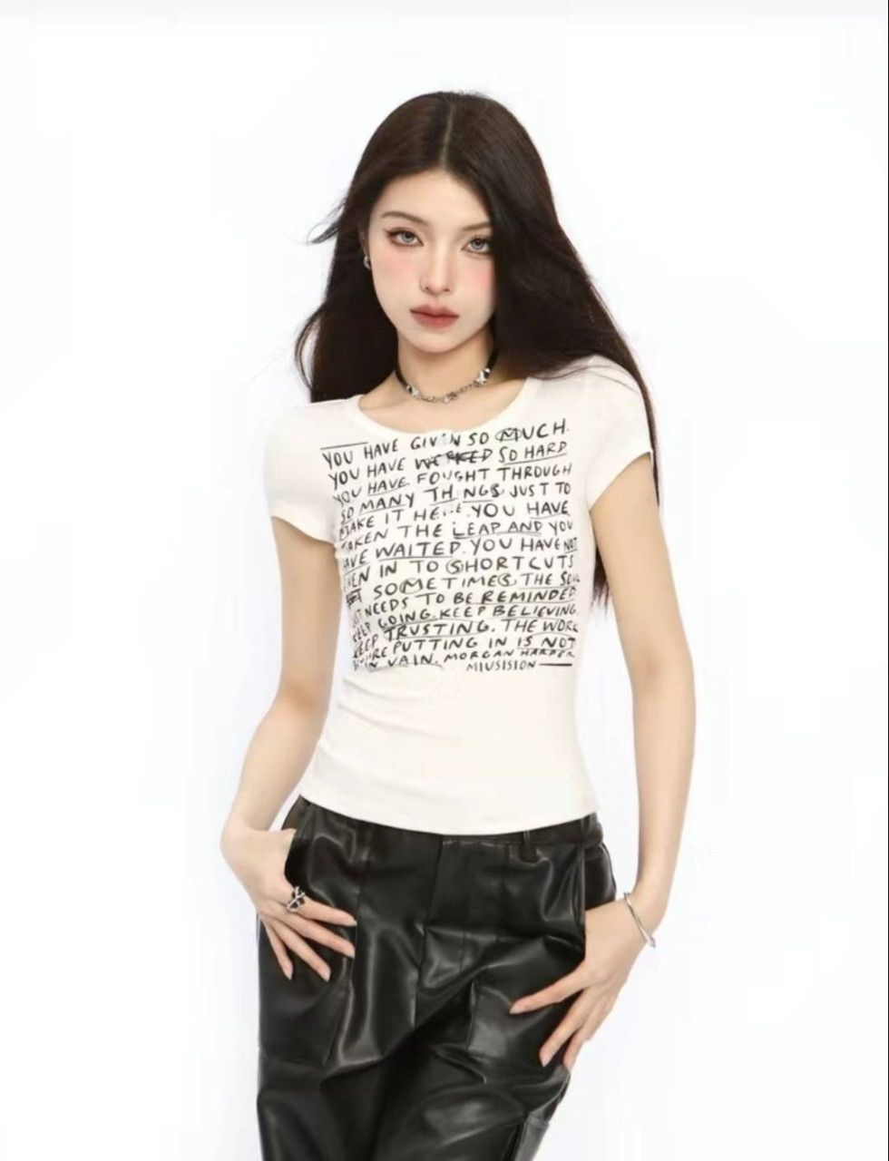 美式復古印花短袖