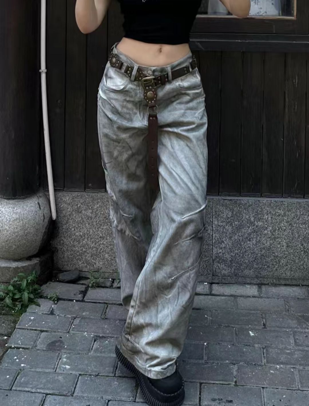 美式高街髒染牛仔褲