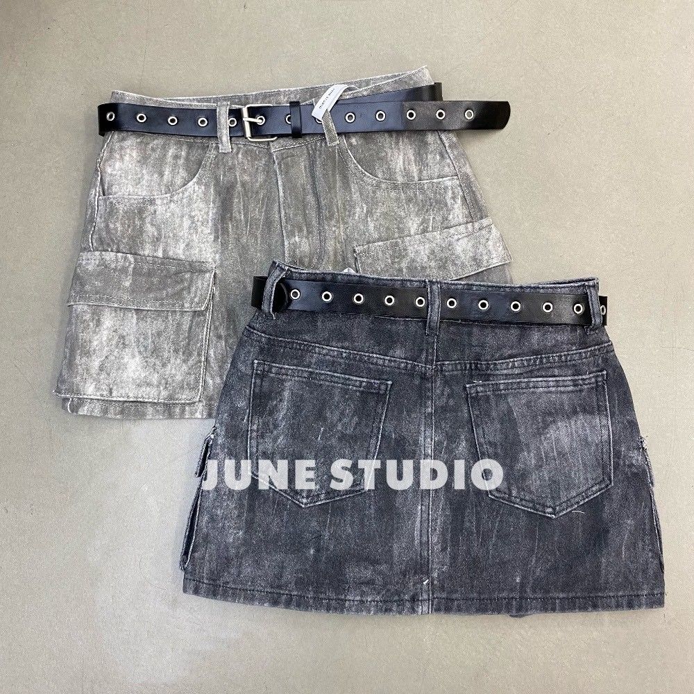 Luna紮染短裙（贈皮帶）