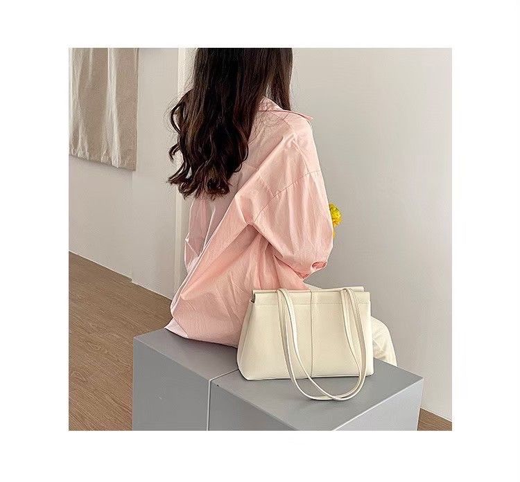 白色畫廊-簡約時尚通勤大容量單肩托特包 4color