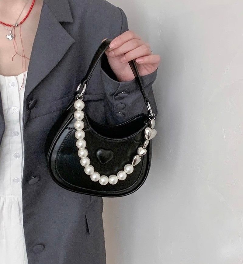 🌟現貨售完斷貨🌟公主日記-珍珠愛心手提包、斜背包 4color