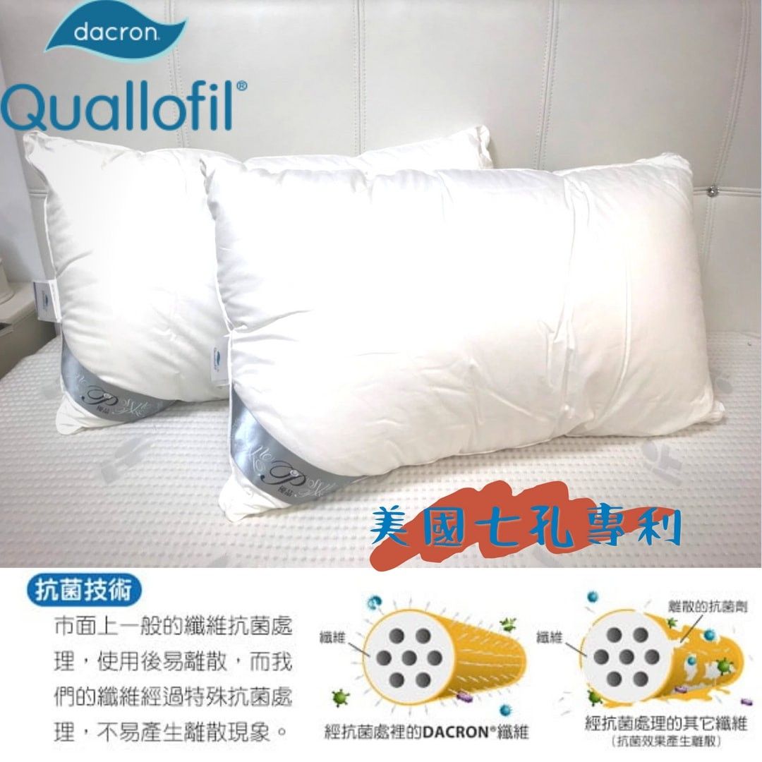 七孔專利纖維枕【台灣製造】抗菌纖維 美國英威達專利 可水洗 防霉 防螨 水洗枕