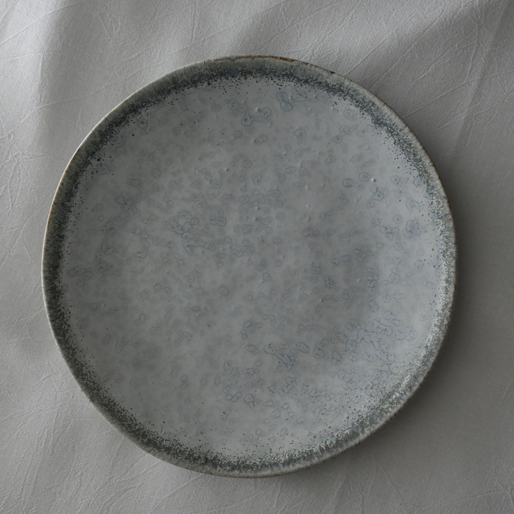 （二手道具）灰藍綠色瓷盤21cm