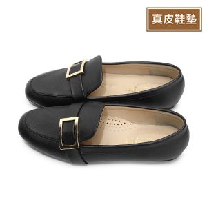 1BE96經典優雅方釦休閒樂福鞋