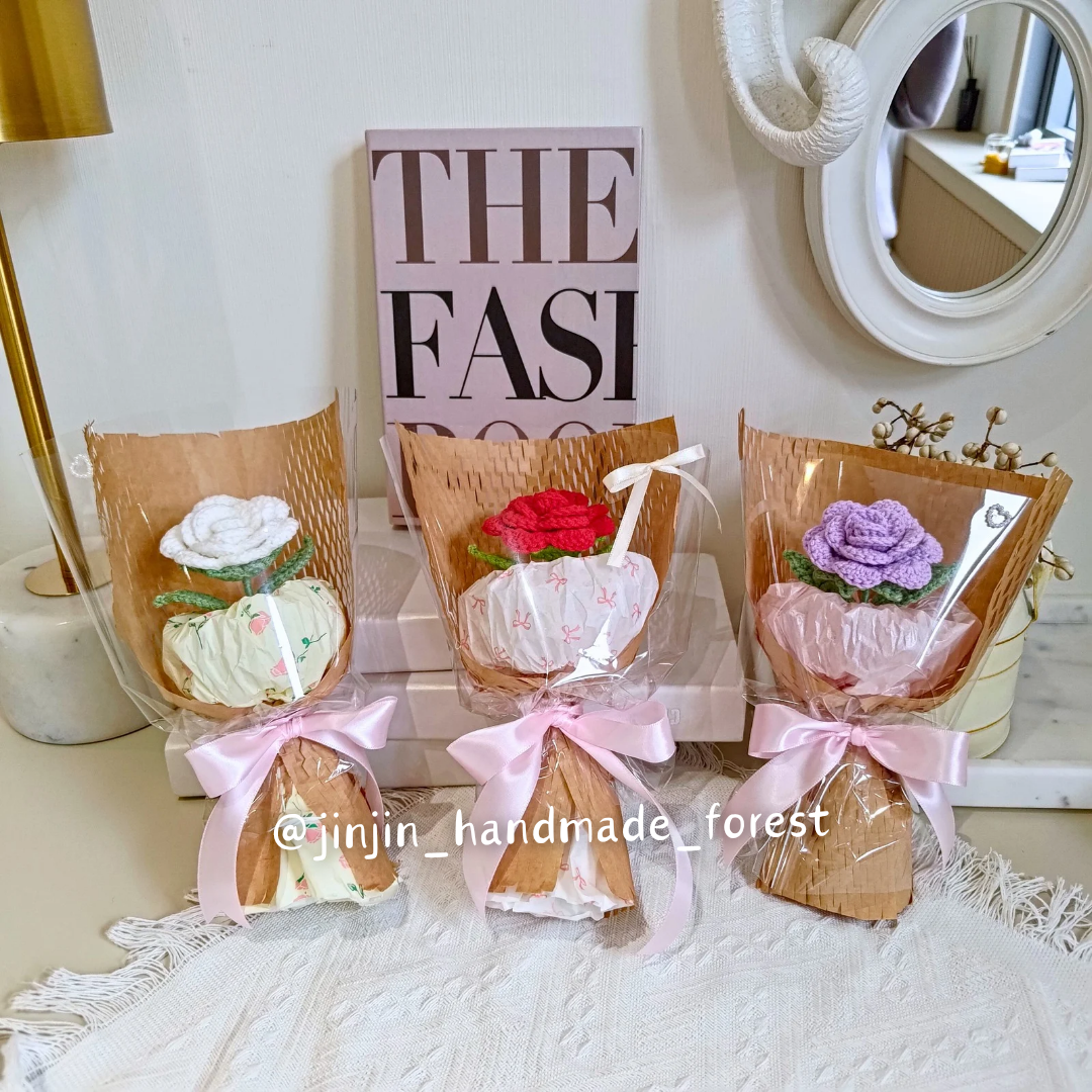 單支玫瑰泡泡花束（現貨）