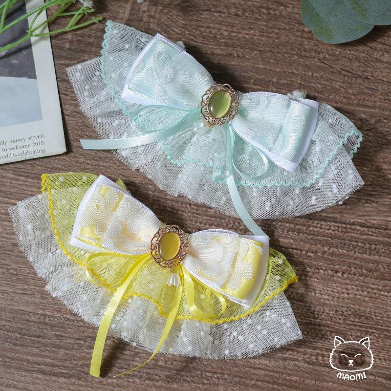 ❀毛咪 ᴍᴀᴏᴍɪ｜檸夏日光蕾絲領巾❀ 寵物領巾｜圍脖｜脖圍｜飾品｜貓｜狗