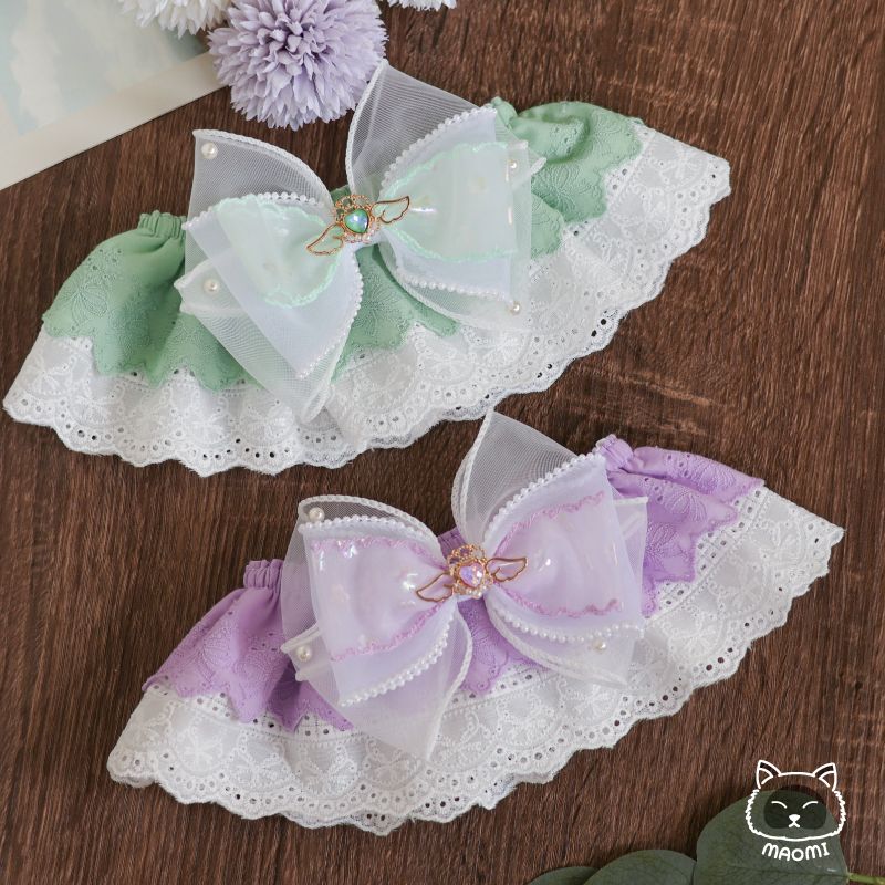 ❀毛咪 ᴍᴀᴏᴍɪ｜森語花徑蕾絲領巾❀ 寵物領巾｜圍脖｜脖圍｜飾品｜貓｜狗