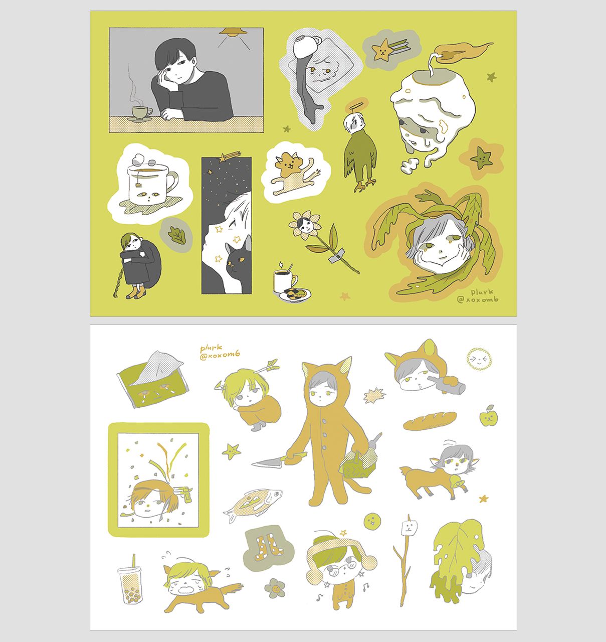 亮膜銅版貼紙．兩款