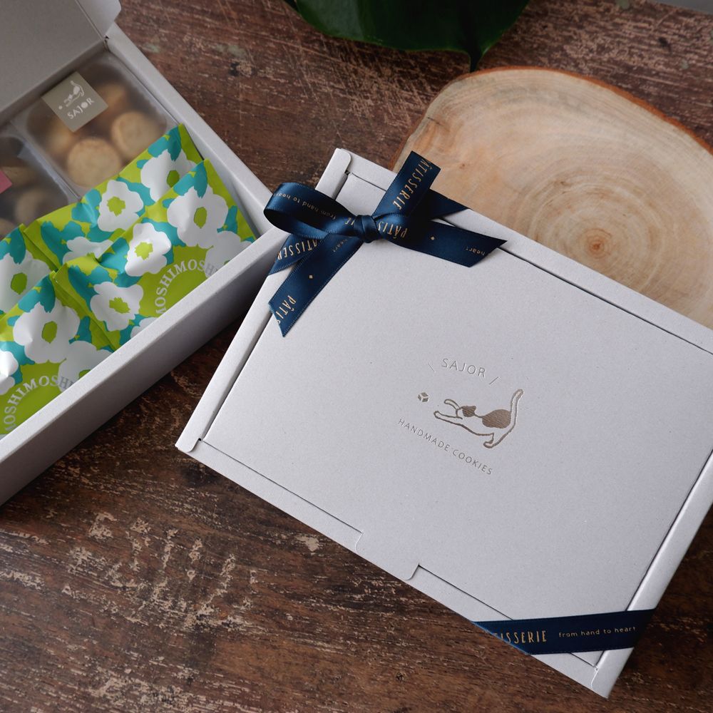【2024 中秋禮盒】銀灰色的貓 - 鳳凰酥 手工餅乾禮盒