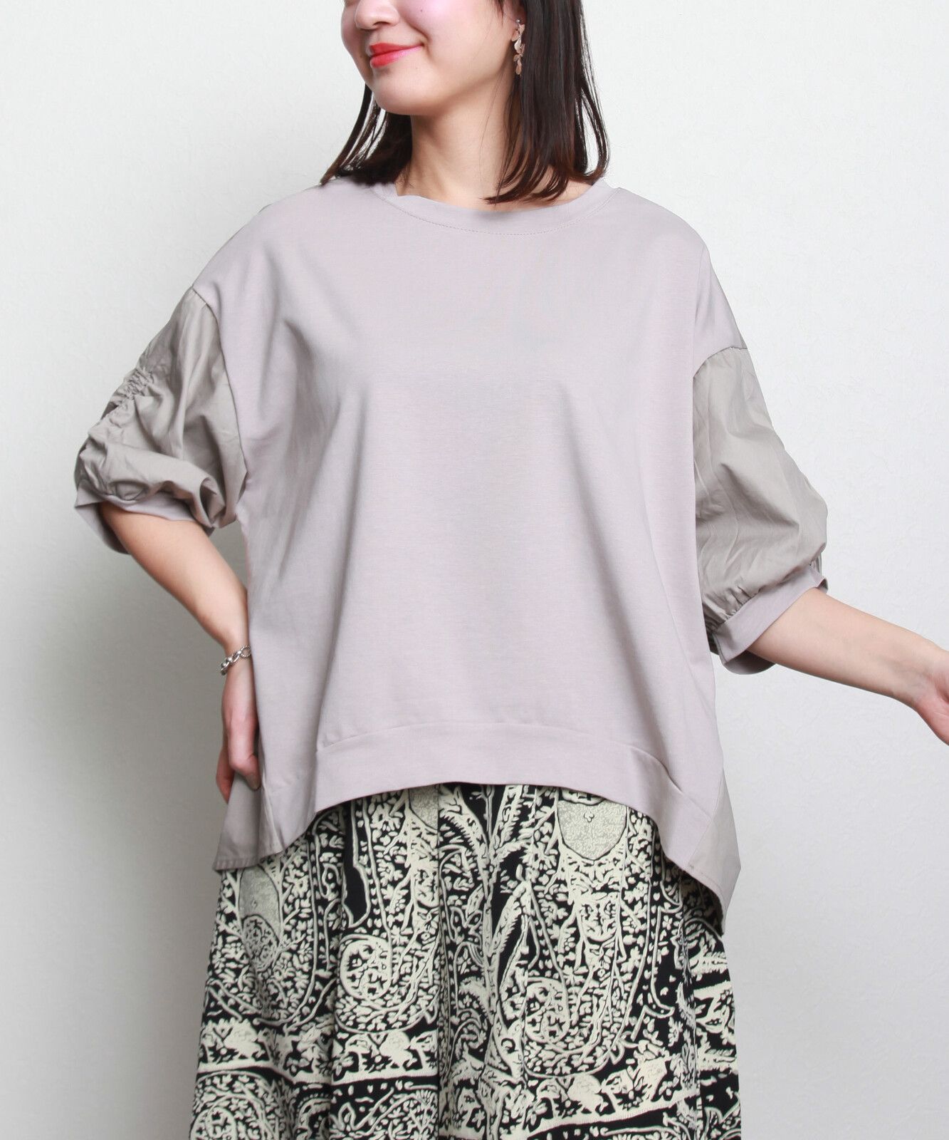 日本帶回現貨 日本協同組合關西fashion連合 gather袖造型T-shirt