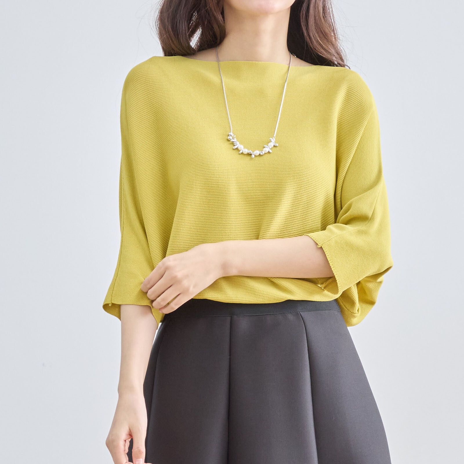 日本帶回現貨 日本TRUBE女裝 5分袖氣質上衣 芥子色