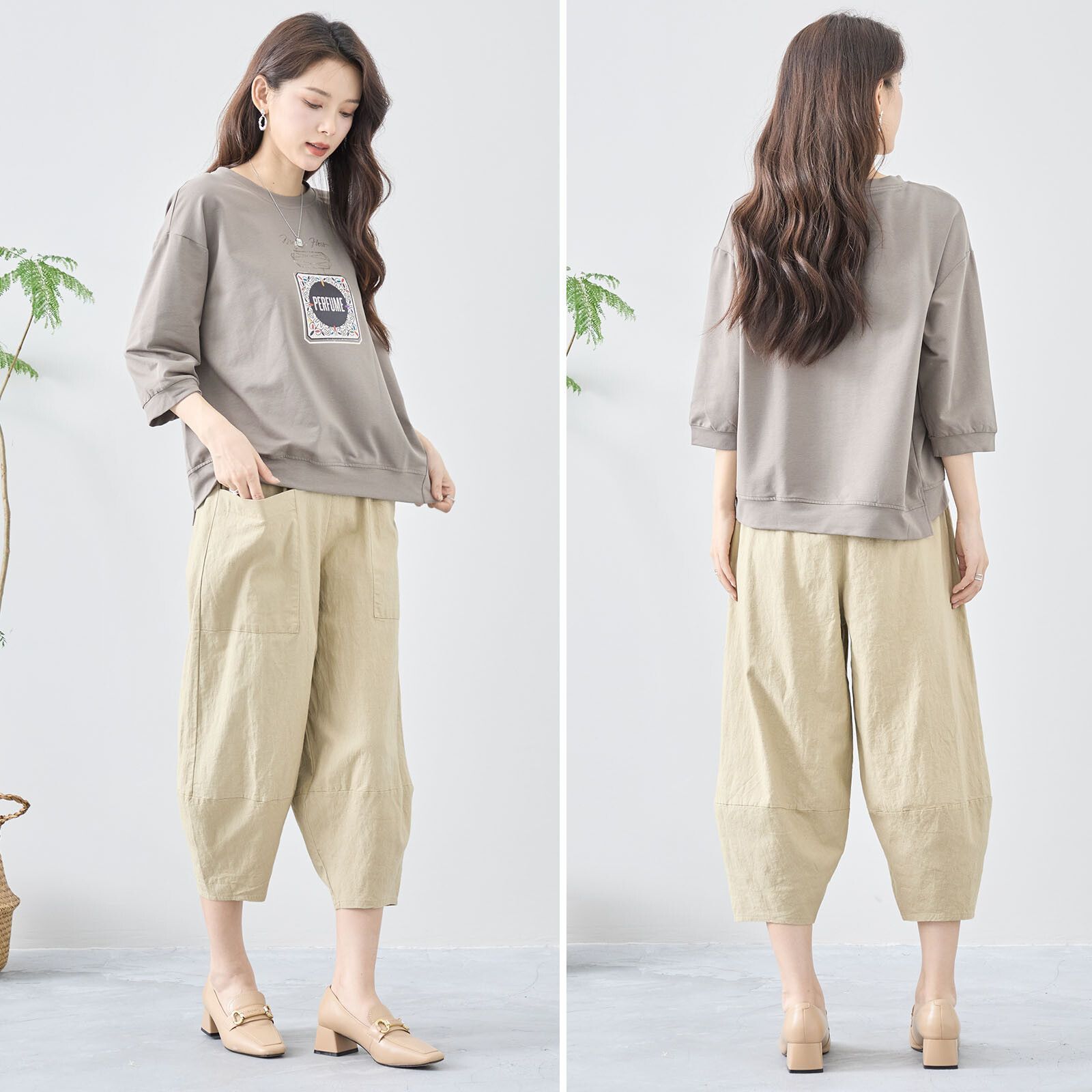 日本帶回現貨 日本TRUBE女裝 Washed Cotton休閒七分褲