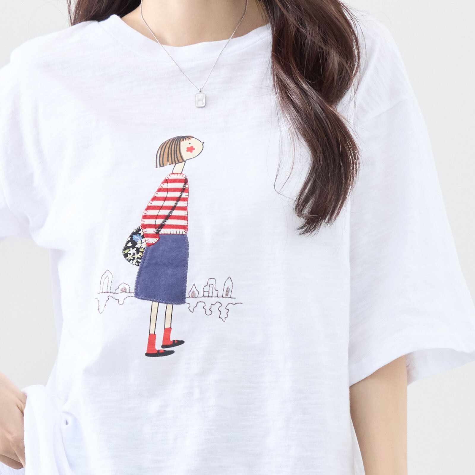 日本帶回現貨 日本TRUBE女裝 漫遊城市女孩系列 背包漫遊女孩休閒短袖上衣 T-Shirt / T恤