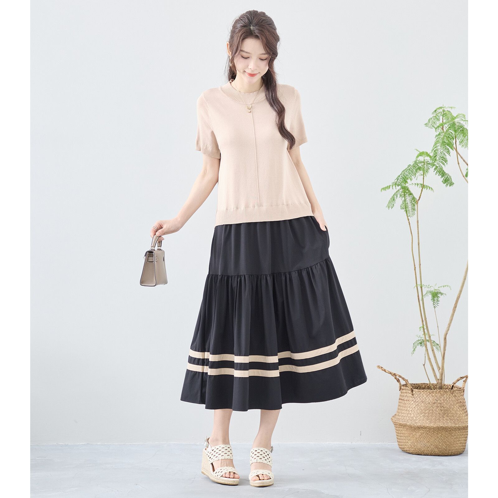 日本帶回現貨 日本TRUBE女裝 氣質連身洋裝 / 長洋裝 / Docking Dress