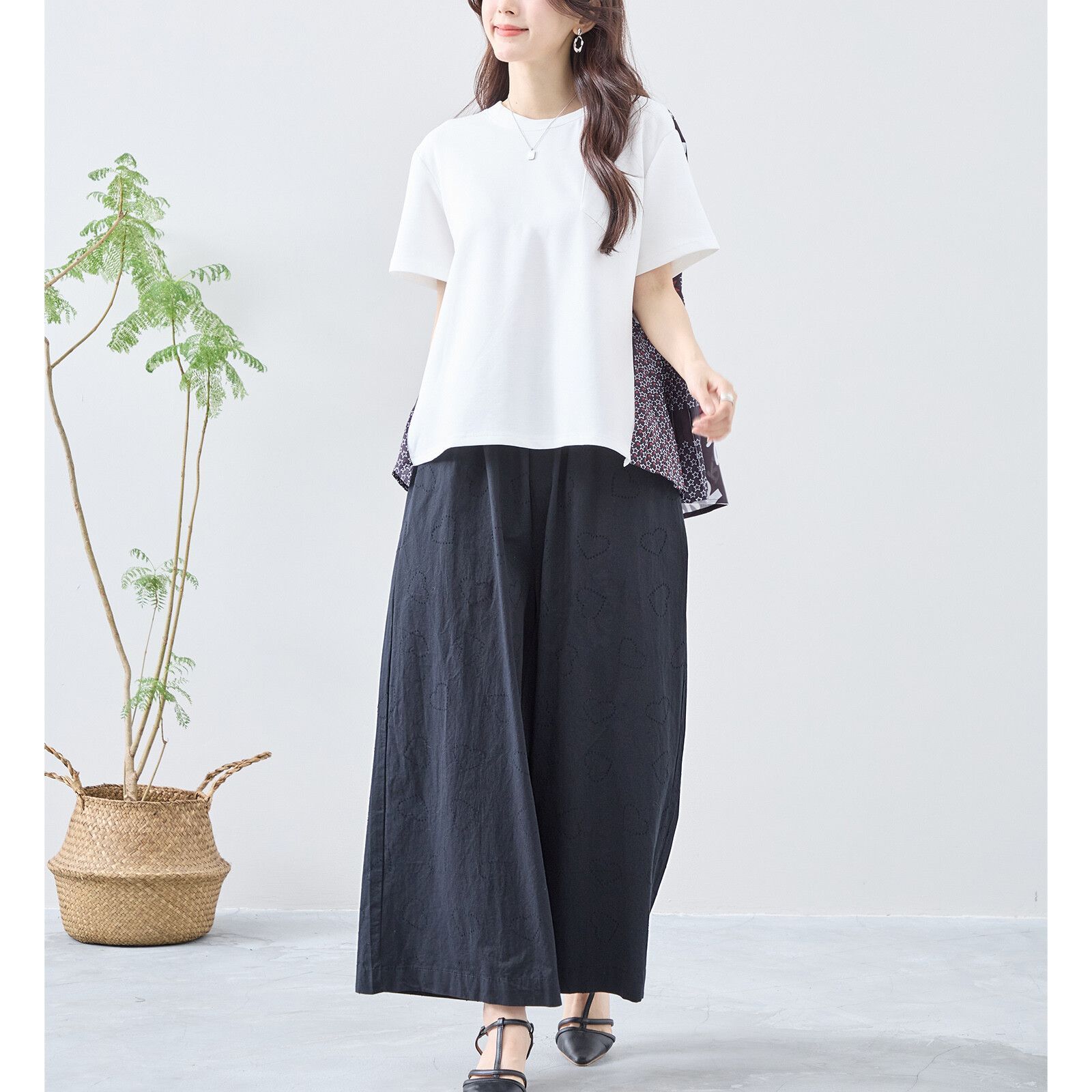 日本帶回現貨 日本TRUBE女裝 心型紋cotton休閒長褲