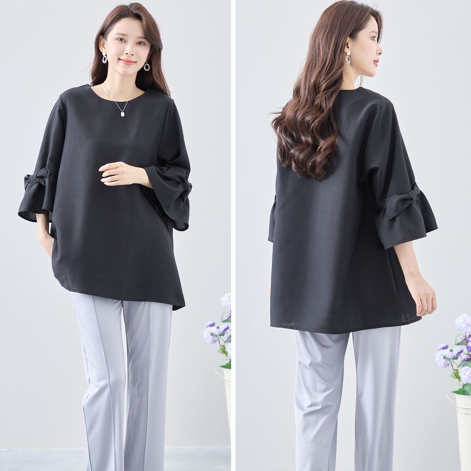 日本帶回現貨 日本TRUBE女裝 側袖緞帶造型氣質上衣